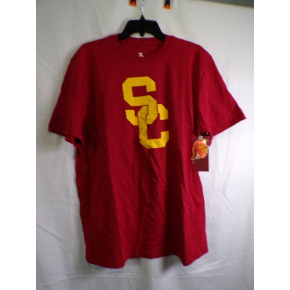 USC SC Trojans Interlock Tee SC400M Men's Large Red 100% Cotton T-Shirt
